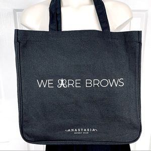 ANASTASIA Beverly Hills we are brows black canvas tote bag brows on point always